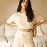 Breakfast In Bed Knit Set Beige