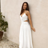 Azure Horizon Maxi Dress White