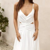 Azure Horizon Maxi Dress White