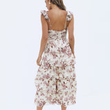 Florienne Tiered Midi Dress Mauve