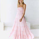 Renaissance Art Maxi Dress Pink