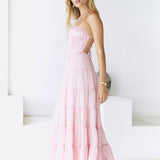 Renaissance Art Maxi Dress Pink