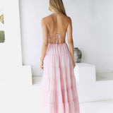 Renaissance Art Maxi Dress Pink