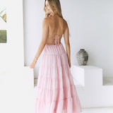 Renaissance Art Maxi Dress Pink