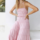 Renaissance Art Maxi Dress Pink