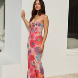 Found Oasis Mesh Maxi Dress Pink