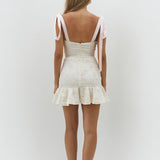 Blossom Embellish Mini Dress Cream