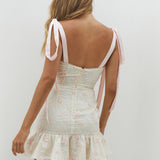 Blossom Embellish Mini Dress Cream