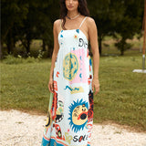 French Sunrise Maxi Dress Blue