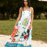 French Sunrise Maxi Dress Blue