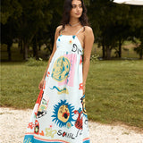 French Sunrise Maxi Dress Blue