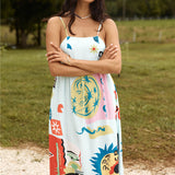 French Sunrise Maxi Dress Blue