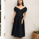 Upon A Dream Midi Dress Black