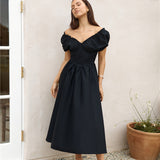 Upon A Dream Midi Dress Black