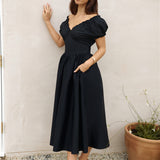 Upon A Dream Midi Dress Black