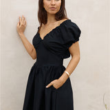 Upon A Dream Midi Dress Black