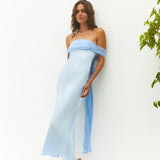 Cleo Cove Strapless Maxi Dress Blue