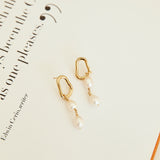 18k Gold Plated Sea Shore Pearls Earrings Gold