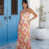 Summer Oasis Halter Maxi Dress Pink