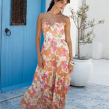 Summer Oasis Halter Maxi Dress Pink