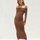 Serena Knit Maxi Dress Brown