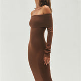 Serena Knit Maxi Dress Brown