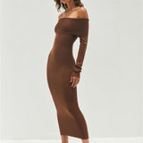 Serena Knit Maxi Dress Brown