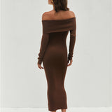 Serena Knit Maxi Dress Brown