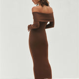 Serena Knit Maxi Dress Brown