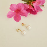 18k Gold Plated Pearl Drop Earrings Gold