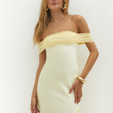 Cleo Cove Strapless Maxi Dress Butter Yellow