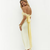 Cleo Cove Strapless Maxi Dress Butter Yellow