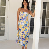 True Royalty Strapless Maxi Dress Yellow