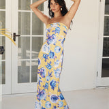 True Royalty Strapless Maxi Dress Yellow