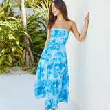 Sienna Strapless Maxi Dress Blue