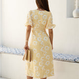 Sunshine Serenade Midi Dress Yellow