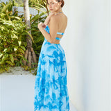 Sienna Strapless Maxi Dress Blue