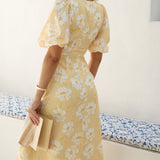 Sunshine Serenade Midi Dress Yellow