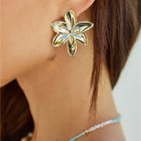 18K Gold Plated Flower Island Earrings Gold