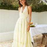 Sunbeam Smile Halter Maxi Dress Butter