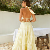 Sunbeam Smile Halter Maxi Dress Butter