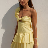 Ruffled Out Mini Dress Yellow