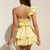 Ruffled Out Mini Dress Yellow