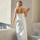 Free Spirited Halter Maxi Dress White