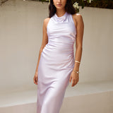 FORTUNATE ONE J'adore Satin Maxi Dress Lilac