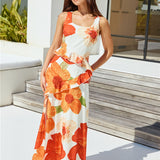 Tangerine Trees Maxi Dress Orange