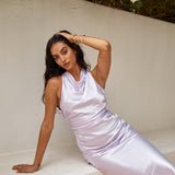 FORTUNATE ONE J'adore Satin Maxi Dress Lilac