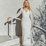 Layla Long-Sleeve Maxi Dress Cream