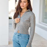 Chai Latte Knit Top Grey