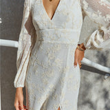 Layla Long-Sleeve Maxi Dress Cream